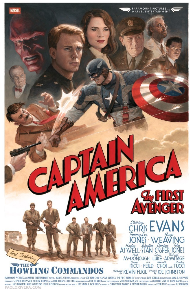 thegill-man:
“ Retro-style posters that were given out to the cast and crew of the Captain America films. I absolutely love these, and really wish they’d been the official one-sheets. The First Avenger poster is absolutely beautiful.
”