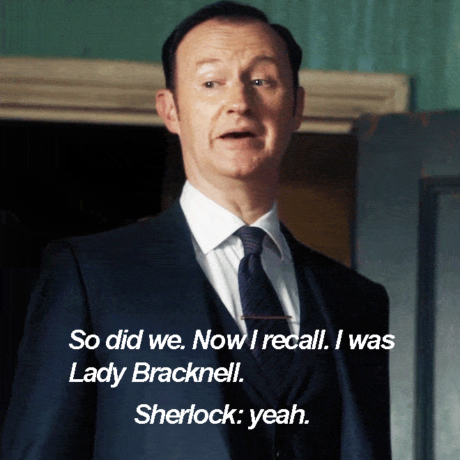 winter-soldier6:  Sherlock complimenting Mycroft. The look on Mycroft’s face. He