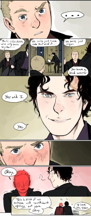 Full res (1 2) 30 Day OTP Challenge: Day 25 (Gazing into each others’ eyes) Day 24 - Day 26 sherlock ugh, your face, so gross