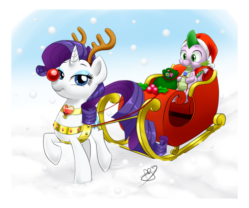 pia-chan:  Cute Sparity Christmas 2013 by Pia-sama yeah i’m late couldn’t finish it at time… xP see? reindeers can be elegant, huh? xD  x3! Cuuuute! <3