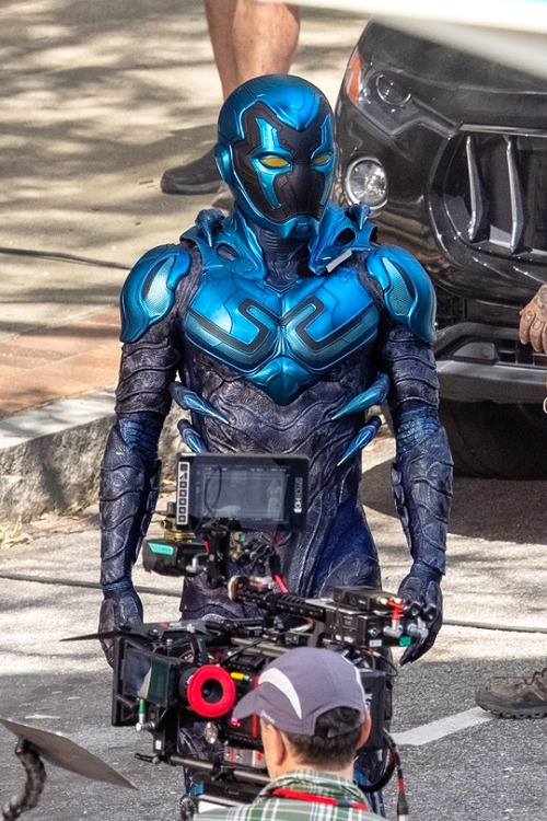 justiceleague:Xolo Maridueña in full costume on the set of “Blue Beetle” in Atlanta (May 25, 2022)