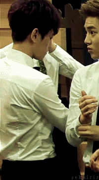 sekairis:   ∞ Suho gifs | Suho Looking flawless in white! 
