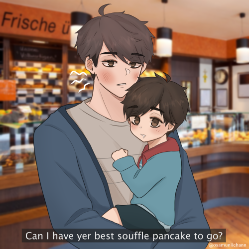 baby achumu has a habit of pinching osamu&rsquo;s chubby cheeks bc it reminds him of pancakes&nb