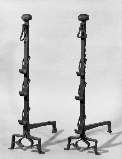 Pair of Andirons, 17th century, Brooklyn Museum: Decorative ArtsSize: H: 36 in. (91.4 cm)Medium: Iro