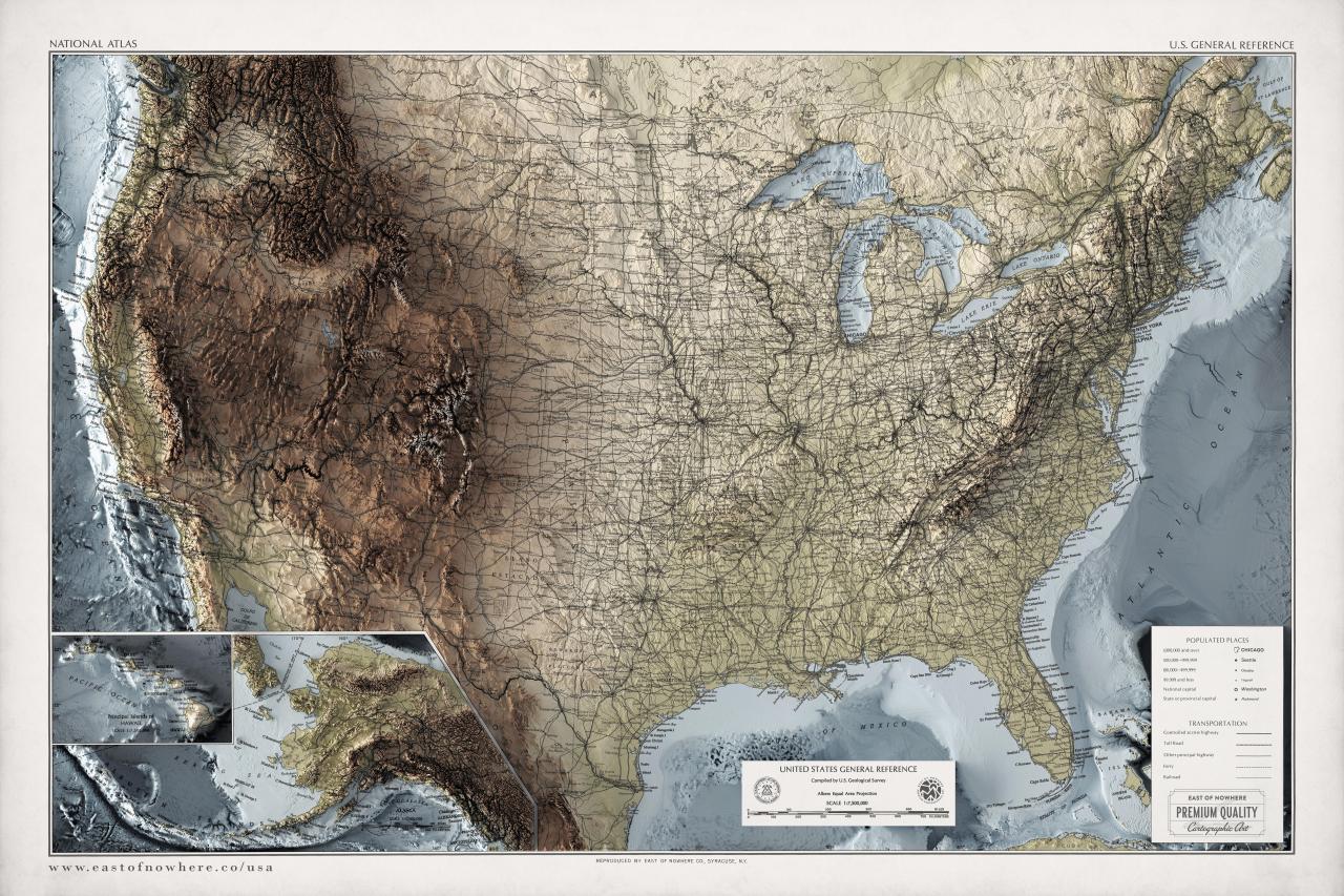 The Topography of the United States - 55617c093026f8a377f0d46e422d9521ea9e1bf0