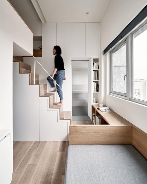 17.6-square-metre micro flat in Taipei, Taiwan.Design by A Little Design by @heycheese.twMore in