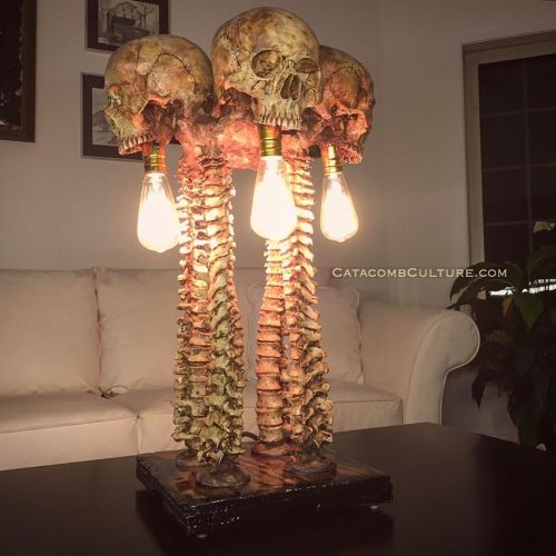 my “Lamp of the Four Baronets” lamp sculpture find it in my bone gallery at CatacombCulture.com #bon