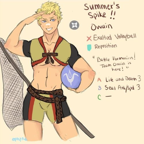 summer dagger unit owain!! he has his volleyed ball and net in case the need for a match comes up 