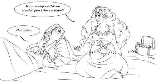 idahlart:Ours.Feanor and Nerdanel expecting their first child.Bonus close-up: