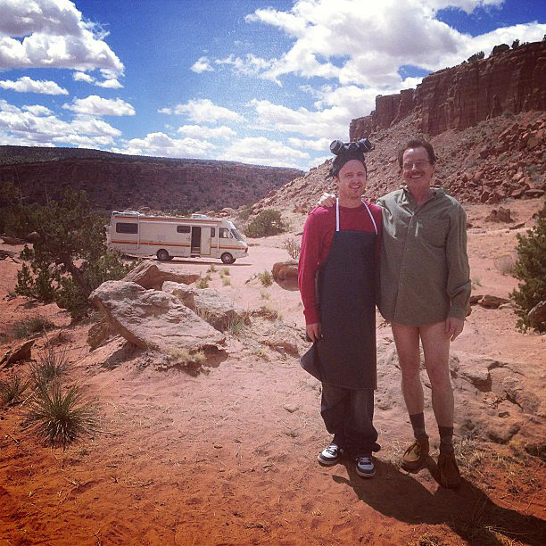 heisenbergchronicles:  5x14: Ozymandias On location: Aaron Paul and Bryan Cranston