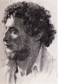 fustanella:  Edgar Degas (French, 1834-1917), Portrait of an Italian, 1856. Charcoal, 38 x 26 cm. 