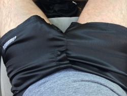 faptainfitz:  Driving around in some new shorts. Don’t leave much room to grow.