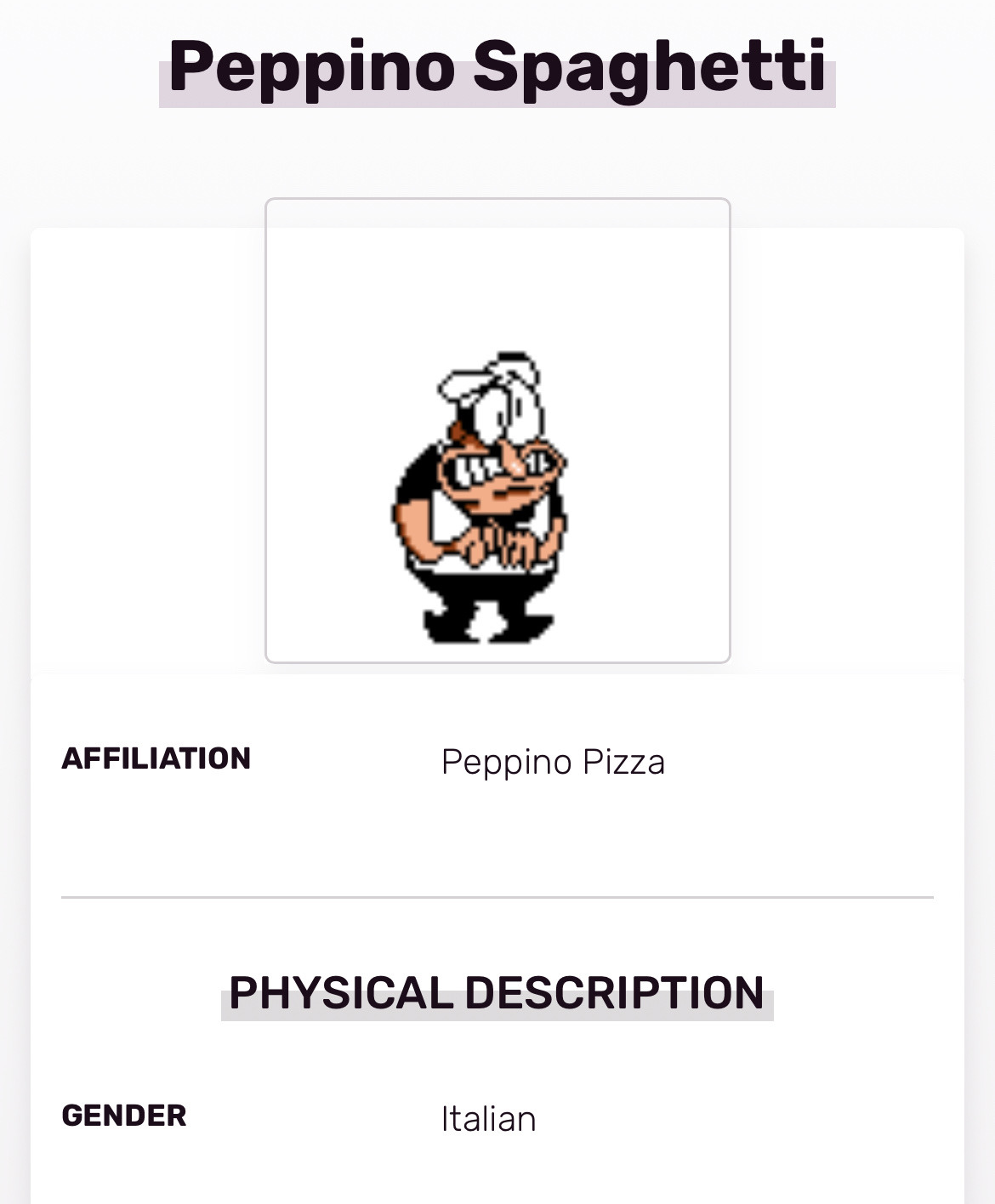 Peppino Pizza, Pizza Tower Wiki