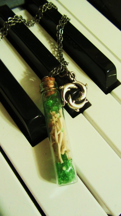 chekhovandowl:The following items are now for sale!Sea Turtle and Bone Vial NecklaceSea Horse and Bo