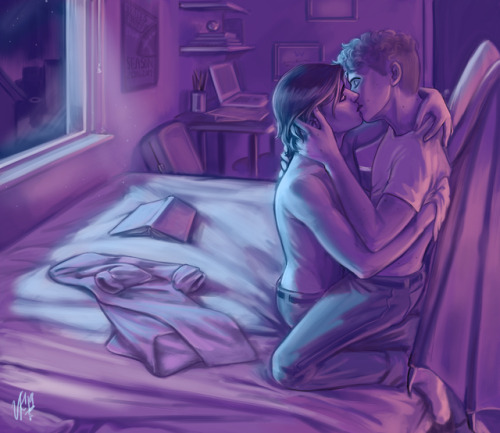 vkelleyart: As promised, here’s the third image in the “A Boy In My Arms” series: Midnight!So again,