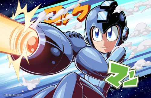 mikeluckas:  Super fighting robot~ Megaman~! (and Protoman.)Since I did those Grenademan and Blizzardman pics a while back, people have been saying I should draw Megaman and some of the other bosses. I can’t do every Robot Master though, lol. That would