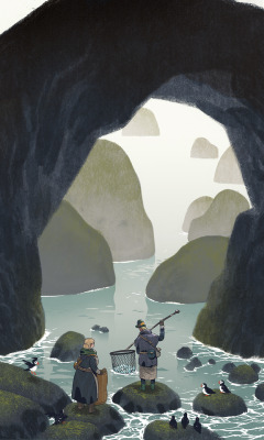 sbosma:  One of the two pieces I did for Light Grey Art Lab’s Iceland Residency exhibition, inspired by our trip to Vik Beach. Mixed media and digital, 12x30″Print available here: http://shop.lightgreyartlab.com/category/iceland