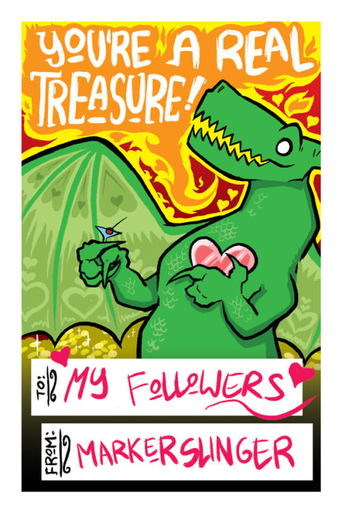 Dragons are red~Krakens are blue~I’ve got some fantasy adventure valentines for you!I made a set of 