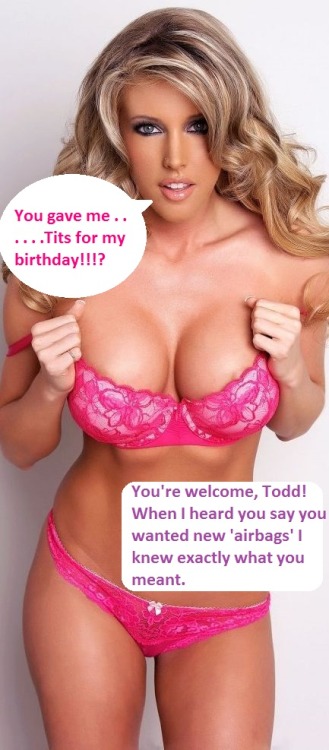 sissykiss:  This is one of the best birthday gifts you can give a sissy 💝FantaSissy.com ~ Dating for sissies, and anyone into sissies!  This sissy would be so happy to get huge bimbo implants