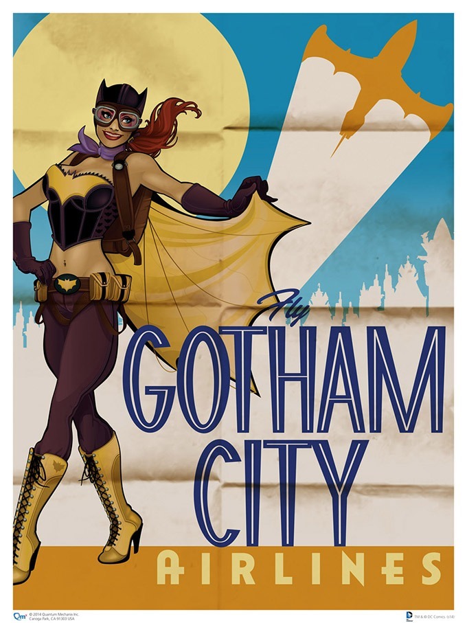 whealthee:  This is a series of DC Comics superheroines as 1940’s pinup advertisements