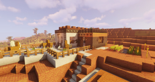 A mesa build / ranch for my llamas, inspired and very much influenced by @chillcrafting‘s build here