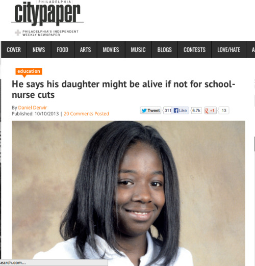 fuckyeahfeminists: rhrealitycheck: Last month, 12-year-old Laporshia Massey died of an asthma attack