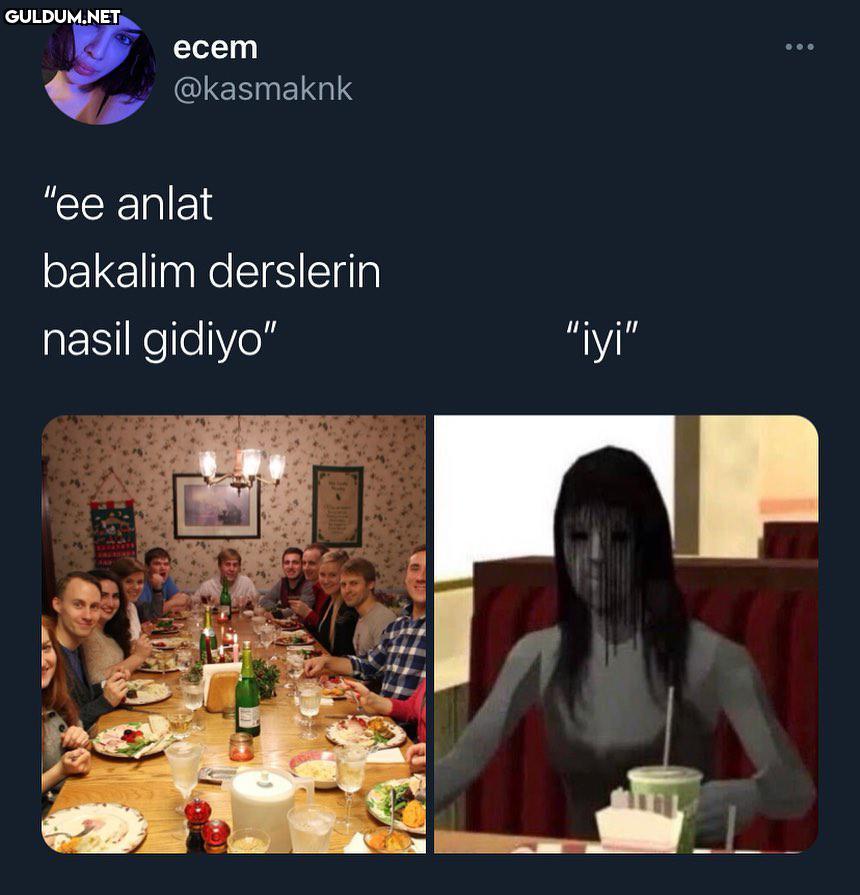 aile yemeğinde birden...