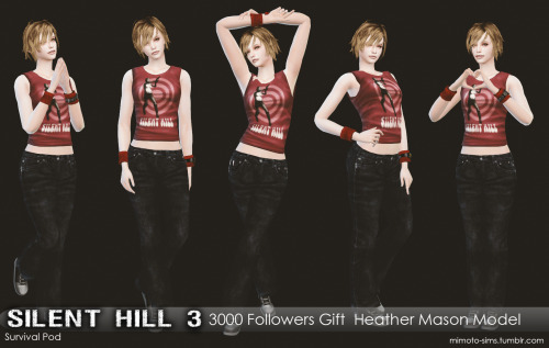 Silent Hill 3 Heather Mason Model (3000 Followers Gift)skin,  eyes,  eyebags   by @si