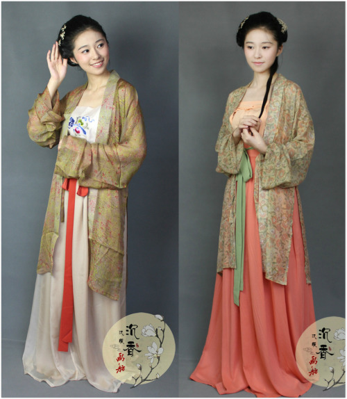 Traditional Chinese clothes, hanfu.  Types: 1~8 is Ruqun(襦裙), tang dynasty style; 8~16 is Beizi(褙子),