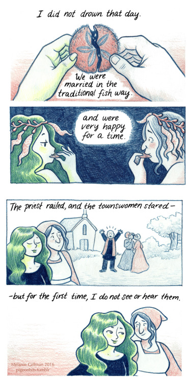 pigeonbits:Here’s the full 24 hour comic I drew yesterday, called “The Fish Wife”.  Thank you to eve