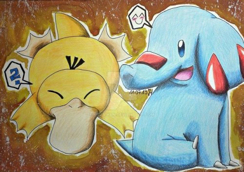 Psyduck &amp; Phanpy &lt;3