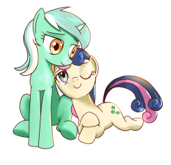 Lyra and Bonbon by GashibokA