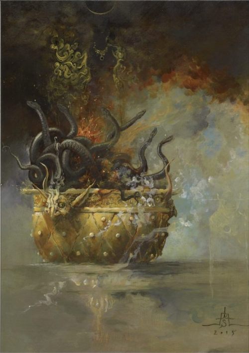 konstantynopoll: David Herrerias - Chalice of Revelation”  acrylics on canvas, 44cm x 35 cm  2015