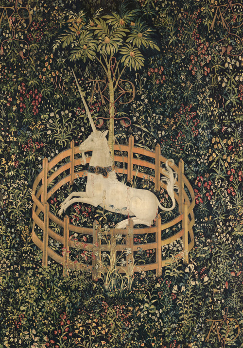 the-cinder-fields:The Unicorn in Captivity (from the Unicorn Tapestries) c 1495–1505