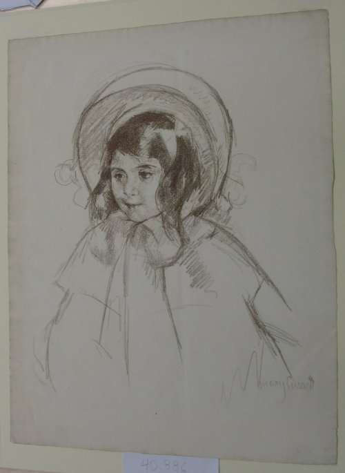 Young Girl with Bonnet, Mary Cassatt, ca. 1904, Brooklyn Museum: American ArtSize: 58 x 19 in. (147.
