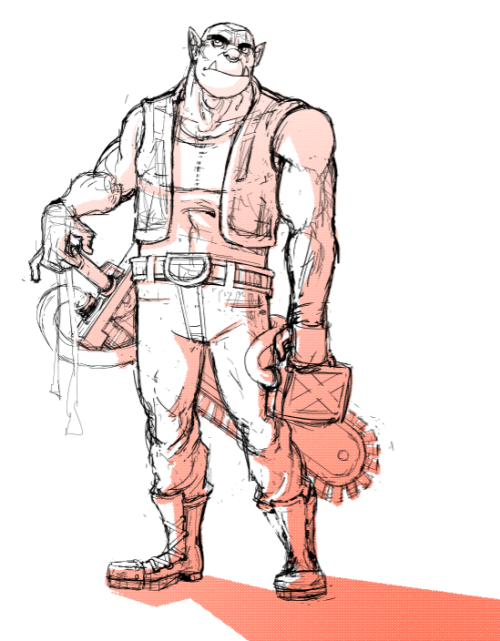 monstertraynor:  Roughdraft for my Orc Character Concept Art