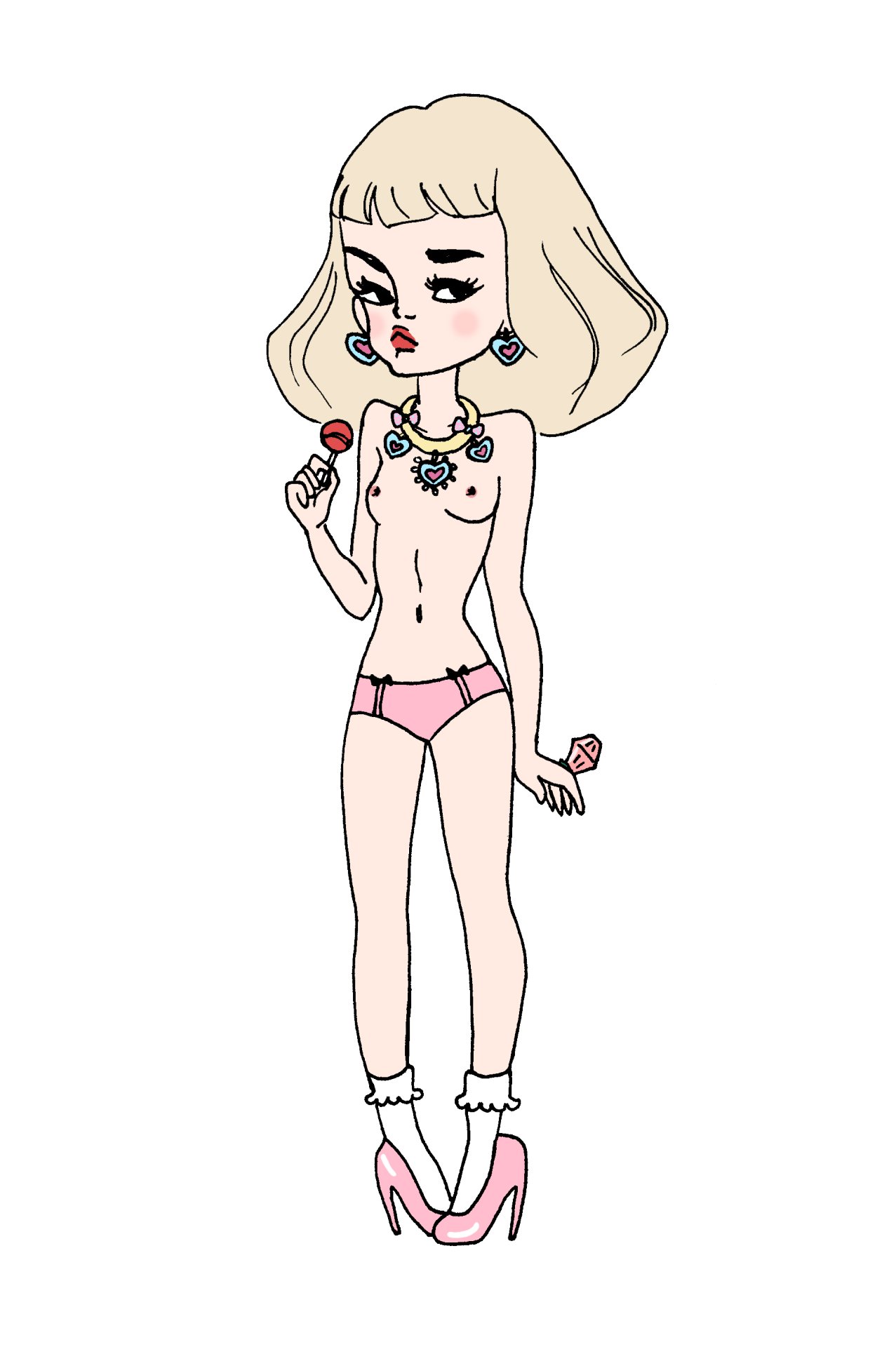 lo-bot:i re-did a drawing of some girl with her feet cut off for the background of