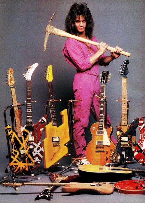voguefashion:Eddie Van Halen photographed by Neil Zlozower, 1980.