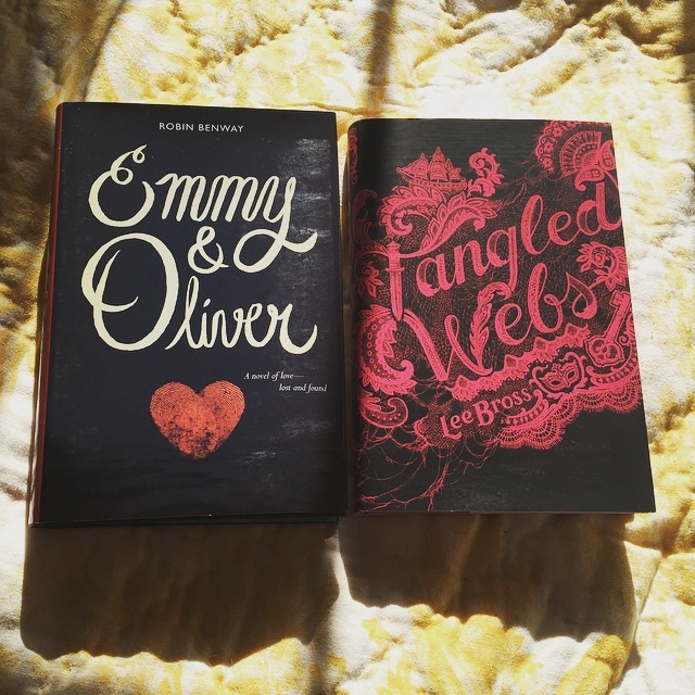 Today’s #bookmail! I loved Emmy & Oliver–so, so cute. And guys? This cover for Tangled Webs? Gorgeous. @epicreads @disneybooks #books #bookstagram #happy #ya