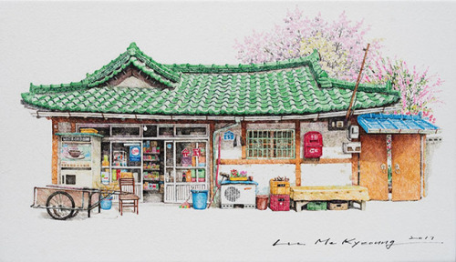 dwnsy: Artist Me Kyeoung Lee Spends 20 Years Sketching South Korea’s Little Convenience Stores