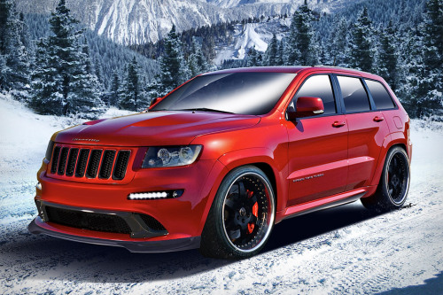 thekingdomblog:  HENNESSEY JEEP GRAND CHEROKEE HPE800 Ho Ho Ho-ly shit. The Hennessey Jeep Grand Cherokee HPE800 (趋,000) takes Jeep’s top-of-the-line SUV and turns it into a veritable speed demon by expanding the factory Hemi V8 from 6.4 to 7.0 L