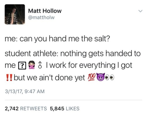 ladytudorrose: weavemama: THE STUDENT ATHLETE MEMES ARE WHAT WE NEED IN TIMES LIKE THIS  The sad th