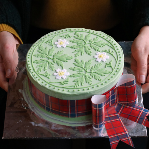 I made two little christmas cakes - first time working with royal icing, it sure was a learning expe