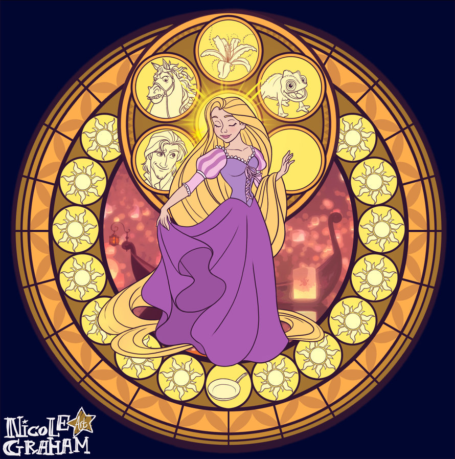 emrys90:  tittykaybee:  Kingdom Hearts Stained Glass FanArt: Disney Princess Collection