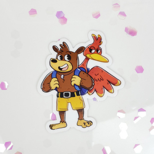 3in waterproof, vinyl Banjo-Kazooie stickers available on my Etsy shop! Etsy  |  Instagram