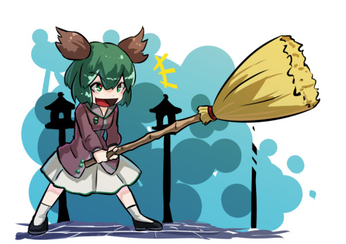 Kasodani Kyouko from the Touhou Project series of games.Kyouko is a yamabiko is a sprite/god/youkai that causes echoes in the mountains. Because many people have learned of the “true” causes of echoes, Yamabiko are in danger of extinction, as nobody