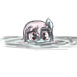 princessnoob:  randomgurustuffs:  Nooby peeking out of the water.  Not sure why I drew it.  Yeyeyeyeyeye this is super cute.  owo I see you there Nooby~