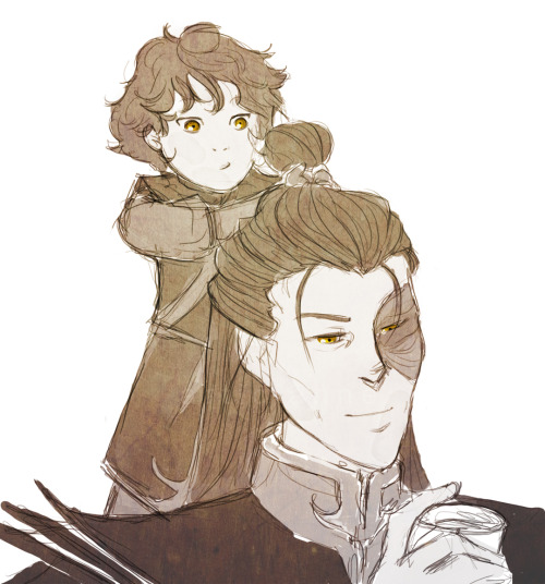 articianne:zuko likes letting izumi fix his headpiece so she has practice for the future :)