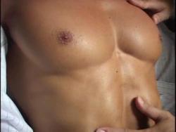 asianhunk-pecs-nips-asses:  Sensitive nips on bodybuilder body! 