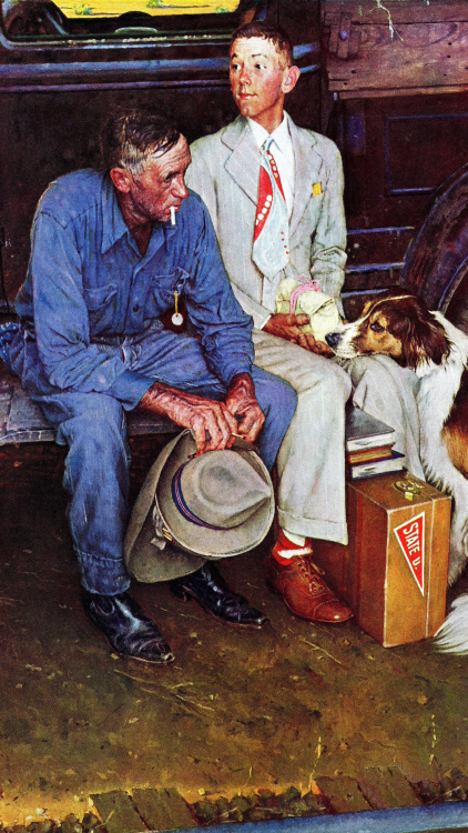 Norman Rockwell (1894 - 1978) Golden RuleTriple Self-PortraitGirl at MirrorSaying GraceThe RunawayBr